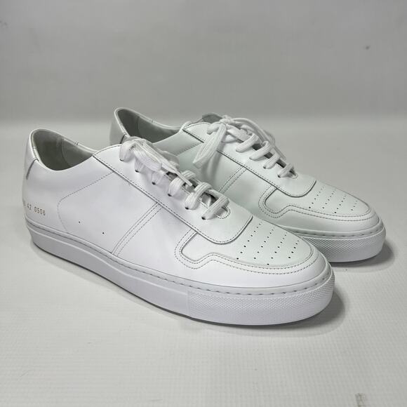 NEW COMMON PROJECTS BBALL Low Top Sneakers White Leather EU 42 US 9 Shoes ITALY - Picture 1 of 12